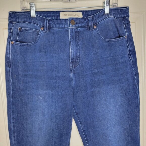 Soft Surroundings Sz 14 The Ultimate Girlfriend Medium Wash Hi-Rise Denim Jeans - Picture 2 of 11